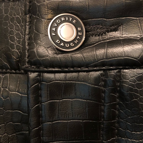 NWOT Favorite Daughter The Shay Black Embossed Faux Leather Mini Skirt Size 25 - Picture 8 of 10